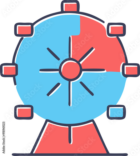 abstract ferris wheel on the mountain, icon offset fill