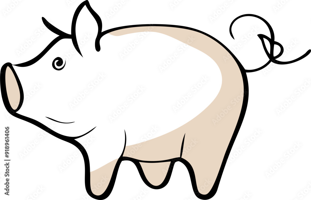 pig animal cracker, icon doodle fill pig animal cracker, icon doodle fill