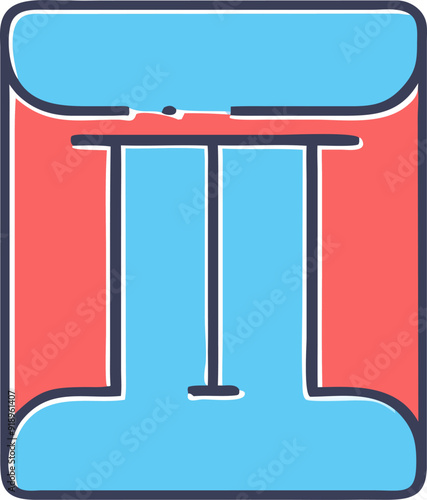 the letter t, icon offset fill