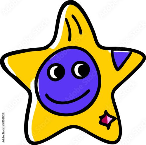 star, icon doodle offset fill