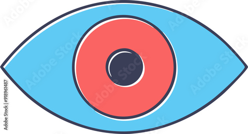 eye with yellow mat, icon offset fill