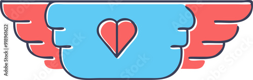 angel wings, icon offset fill