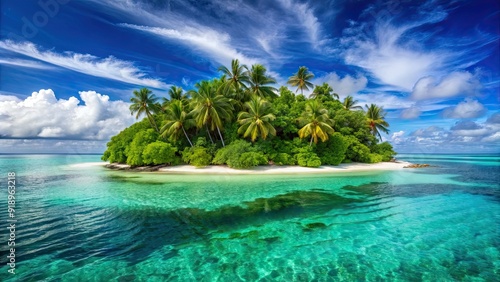 Fototapeta Naklejka Na Ścianę i Meble -  Tropical paradise island with lush greenery and turquoise waters , Costa Rica, island, beach, vacation, paradise, tropical
