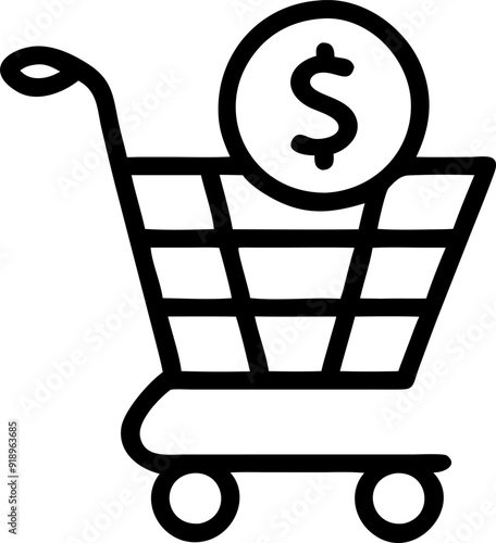 retailer, retail media, money, shop, marketing, monetization, icon outline