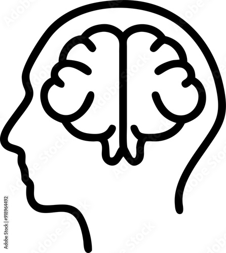 subconcious experience, power of the brain, icon outline