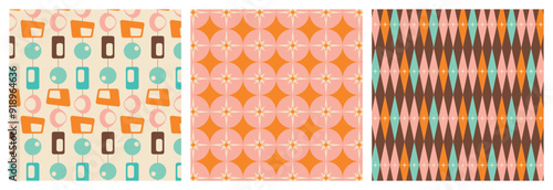 50s Mid Century Modern Seamless Pattern Bundle