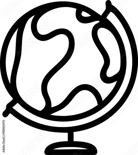 tabletop globe, icon outline