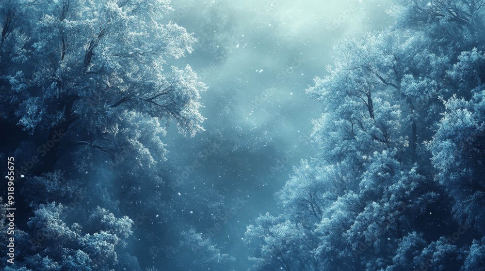 Snowfall Through a Frozen Forest Snowfall Through a Frozen Forest