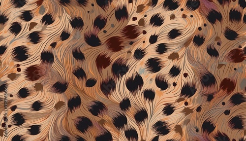 動物の皮膚模様を特徴とするシームレスなフラットデザインのパターン／ハイエナ