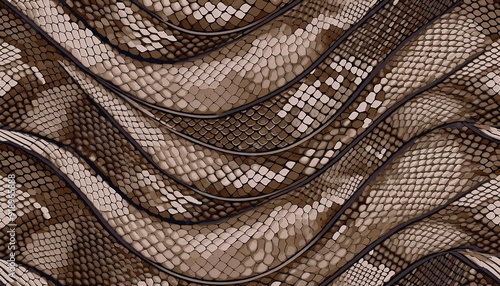 動物の皮膚模様を特徴とするシームレスなフラットデザインのパターン／パイソン