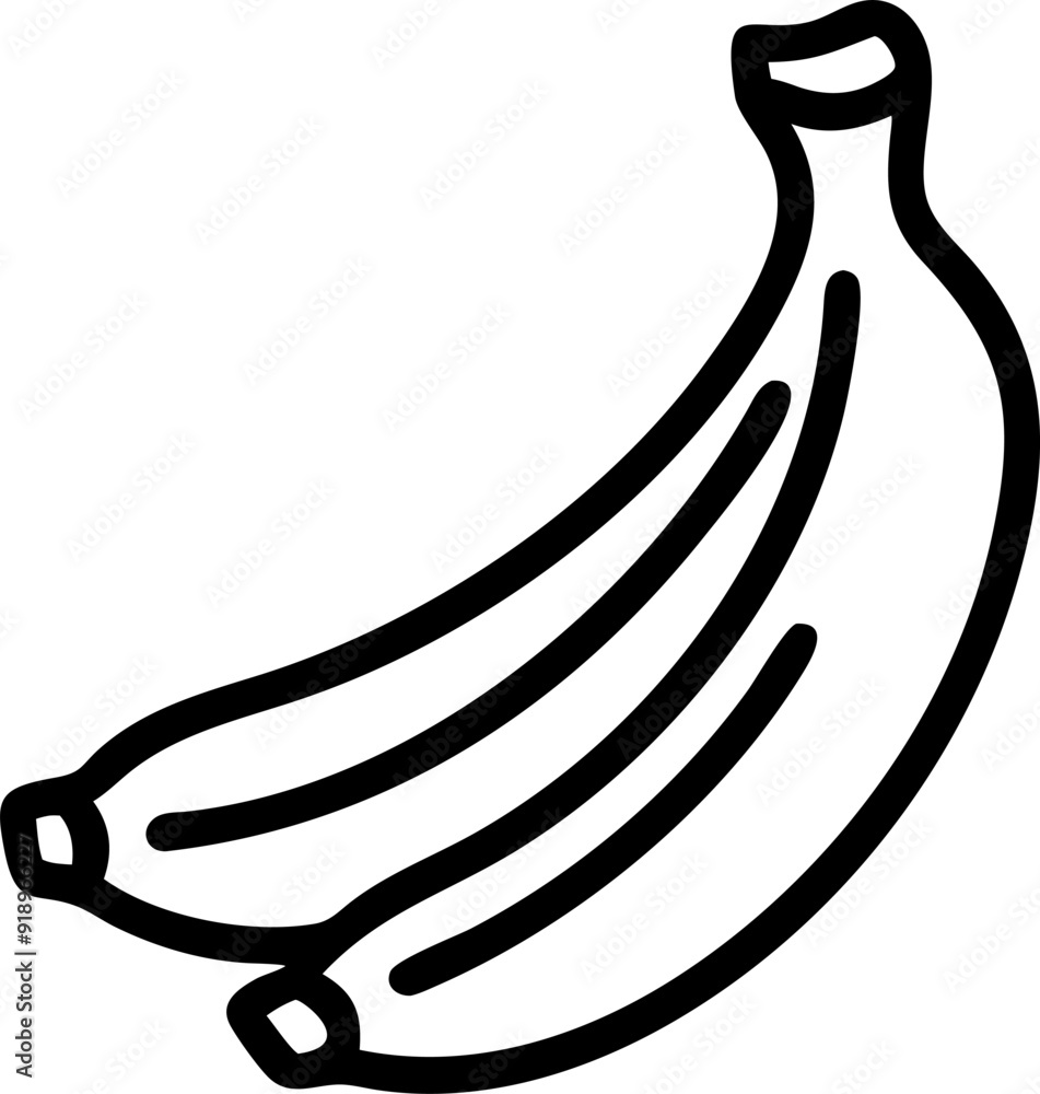 banana drawing, icon outline banana drawing, icon outline