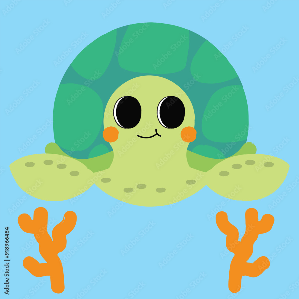 Obraz premium Cute turtle clip art, Turtle illustrations