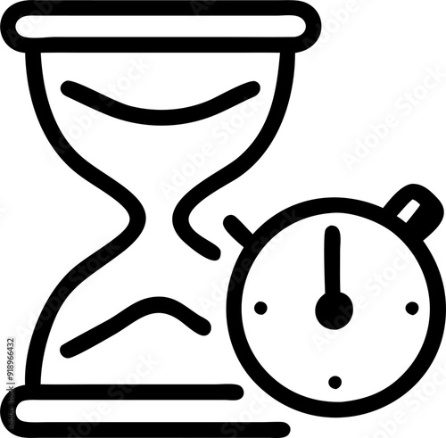 a simple white icon of an hourglass or a stopwatch, representing short-term projects and urgency,