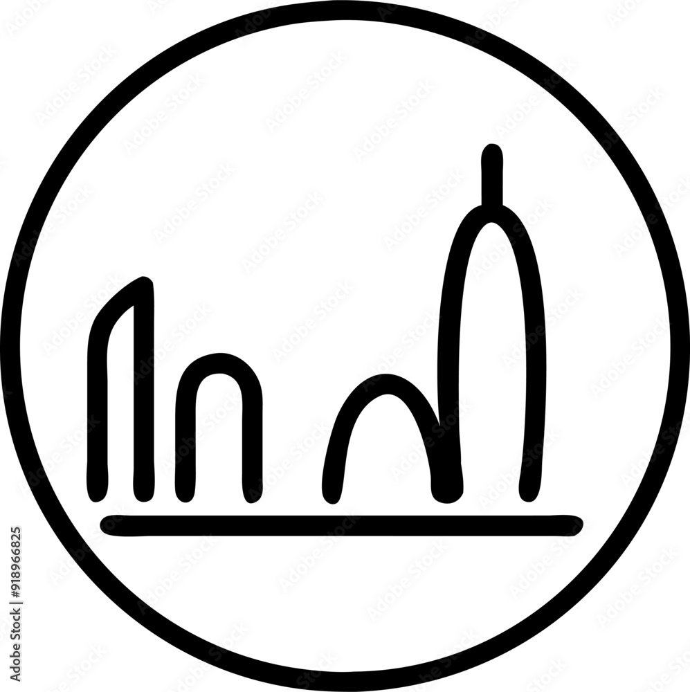 circular shape to get the whole panoramic view of the city, icon outline circular shape to get the whole panoramic view of the city, icon outline