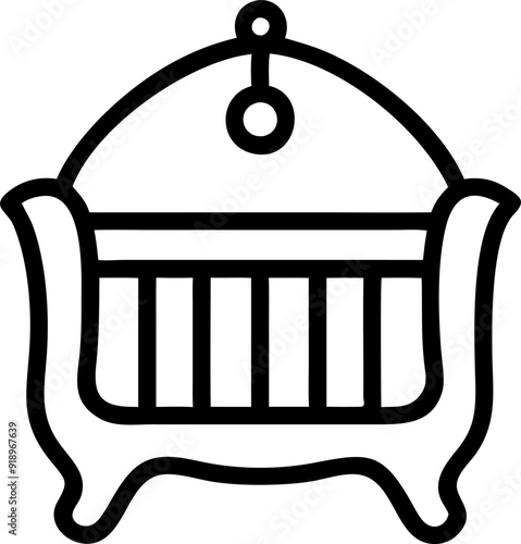 the icon of the childrens crib is braided, icon outline