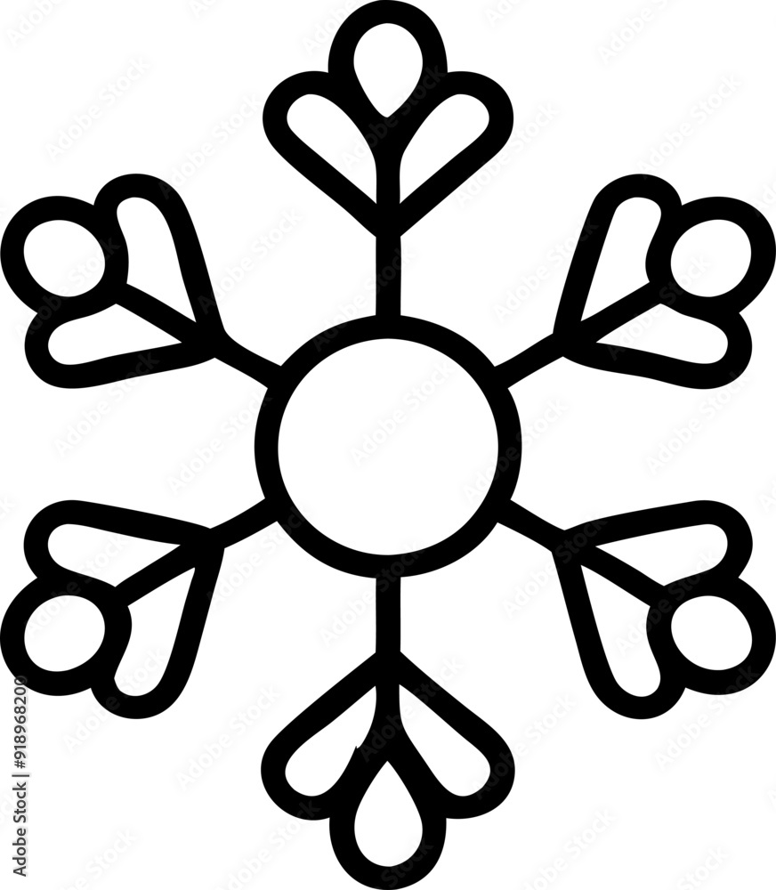 Fototapeta premium snowflake, icon outline