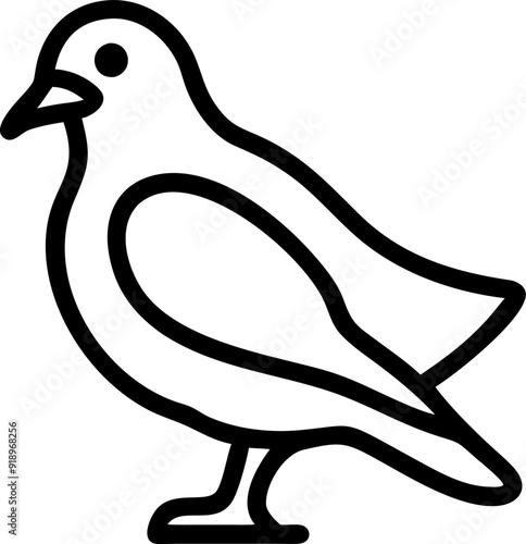 mourning dove, icon outline