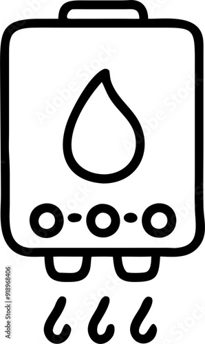 a tankless water heater, icon outline