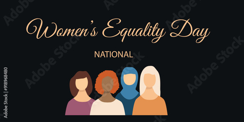 women's equality day card. vector illustration.