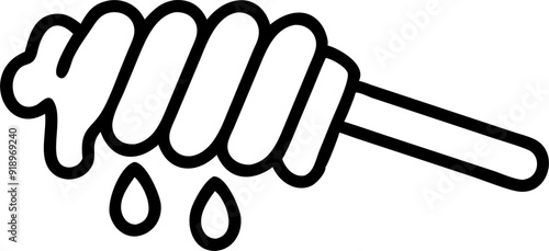 honey dipper line icon - editable stroke stock illustration, icon outline
