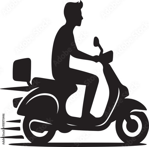 silhouette of a person riding a motorcycle