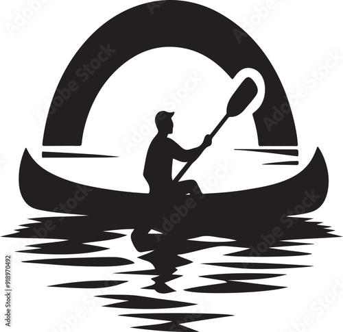 silhouette of a person in a boat