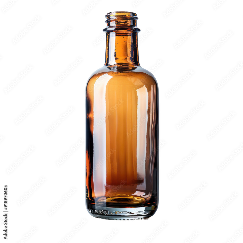Empty glass bottle isolated on a transparent background for web, banner, wallpaper Empty glass bottle isolated on a transparent background for web, banner, wallpaper