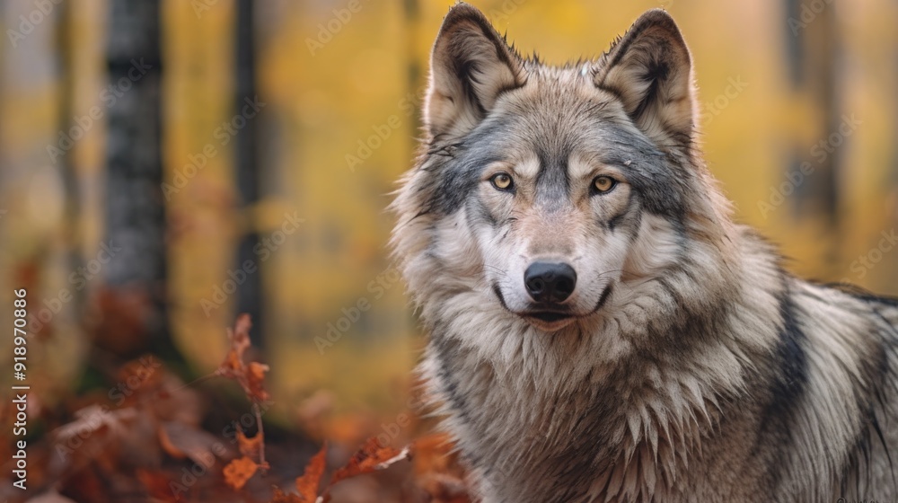 Wolf in Autumn Forest Wolf in Autumn Forest