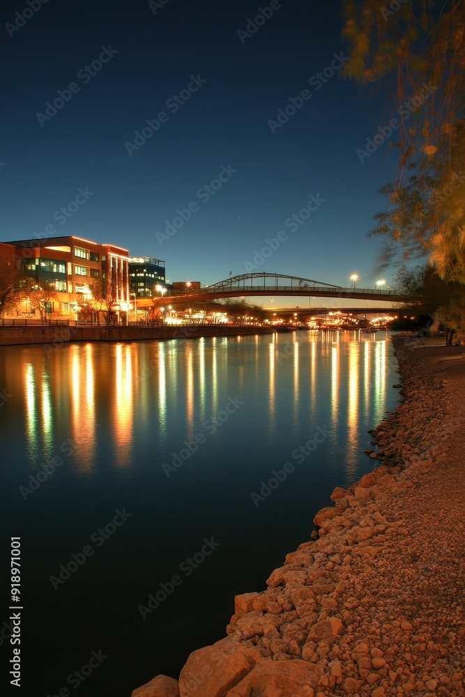 Obraz premium Cityscape Night Reflections