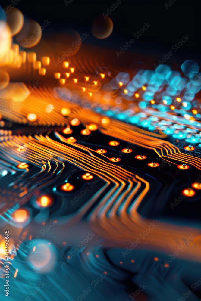 Abstract Circuitry with Bokeh Lights Abstract Circuitry with Bokeh Lights