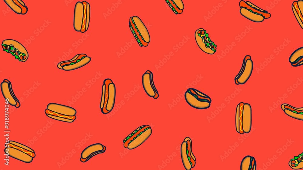 Animation of junk food seamless pattern Animation of junk food seamless pattern