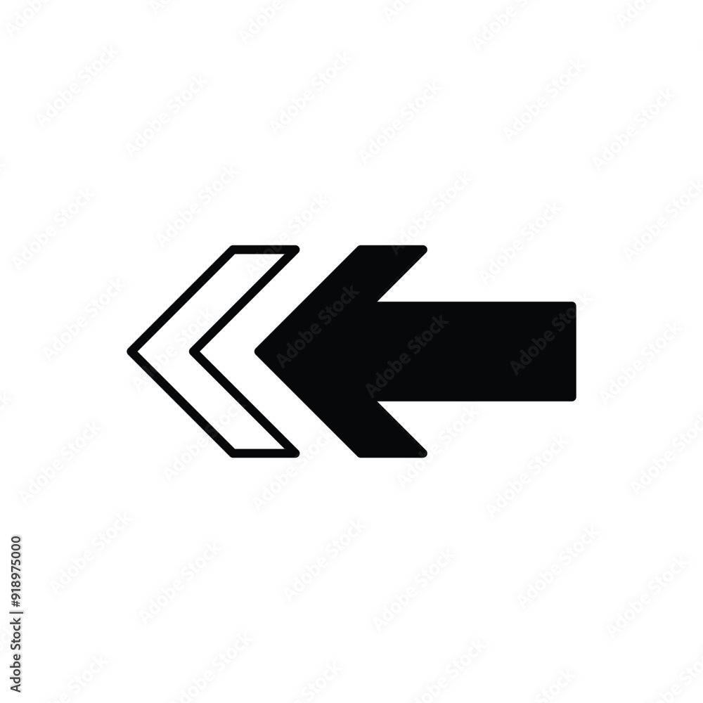 arrow left glyph icon with white background vector stock illustration arrow left glyph icon with white background vector stock illustration