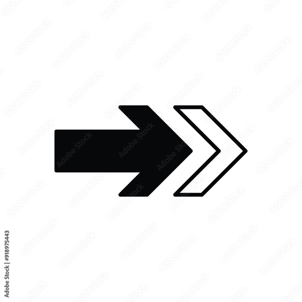 arrow right glyph icon with white background vector stock illustration arrow right glyph icon with white background vector stock illustration