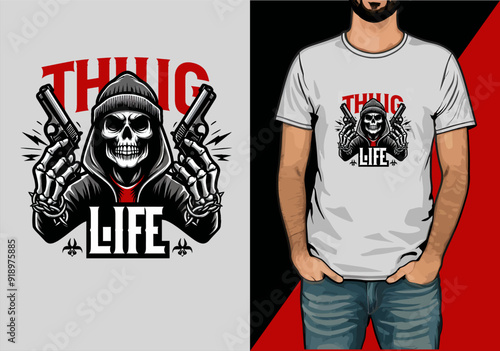 Retro gangster mafia logo and vector t-shirt design