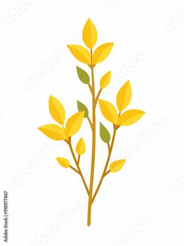 Forsythia plant vector illustration 