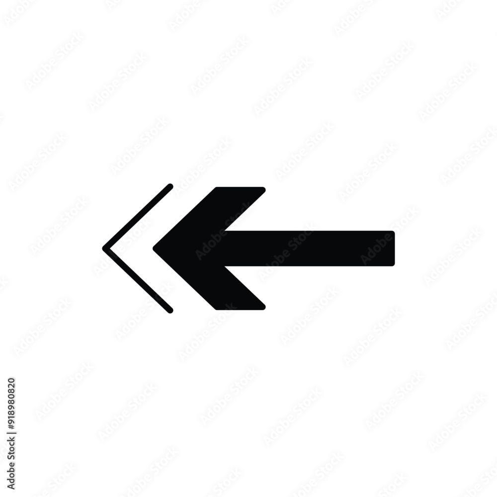 arrow left glyph icon with white background vector stock illustration arrow left glyph icon with white background vector stock illustration
