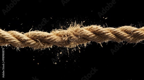 The breaking frayed rope photo