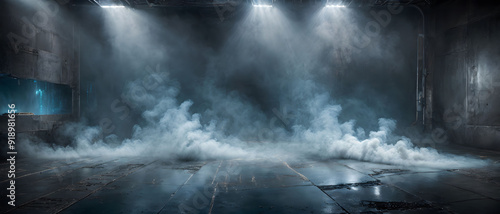 Moody Industrial Scene with Dramatic Lighting