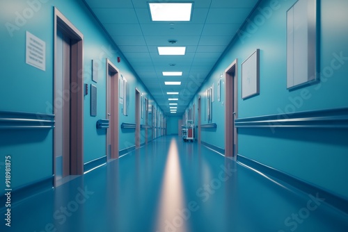 Blurred background of corridor in hospital or clinic