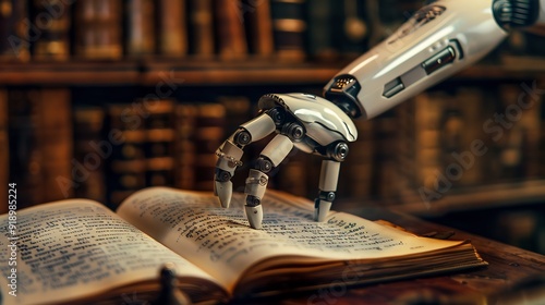 Robotic Hand Reading an Antique Book