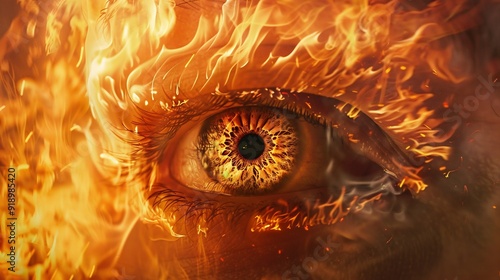 Burning Eye: A Close-Up of Fiery Passion