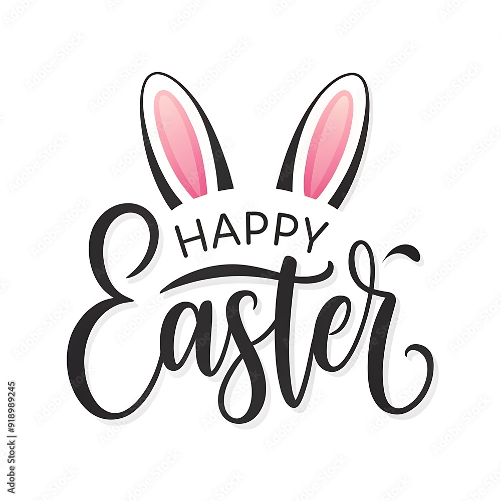 Obraz premium Happy easter card in doodle style