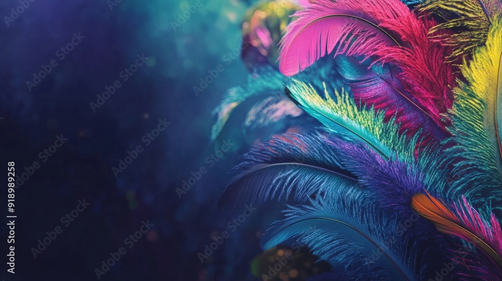Feather on the purple background for Mardi Gras Carnival Feather on the purple background for Mardi Gras Carnival