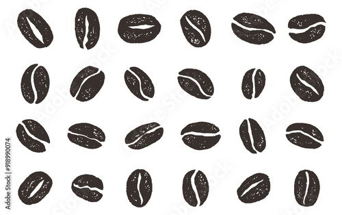 Set of Coffee Beans for Coffee Shop, Coffee Pattern, Coffee Logo, or Coffee Background, Isolated Coffee Beans on Withe Background SVG Vector