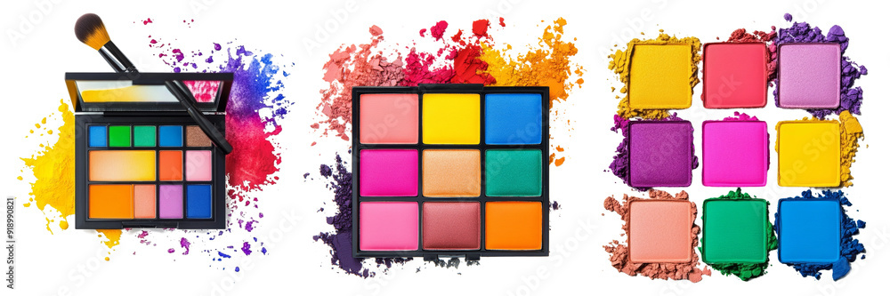Vibrant Makeup Palette Isolated on Transparent Background Vibrant Makeup Palette Isolated on Transparent Background