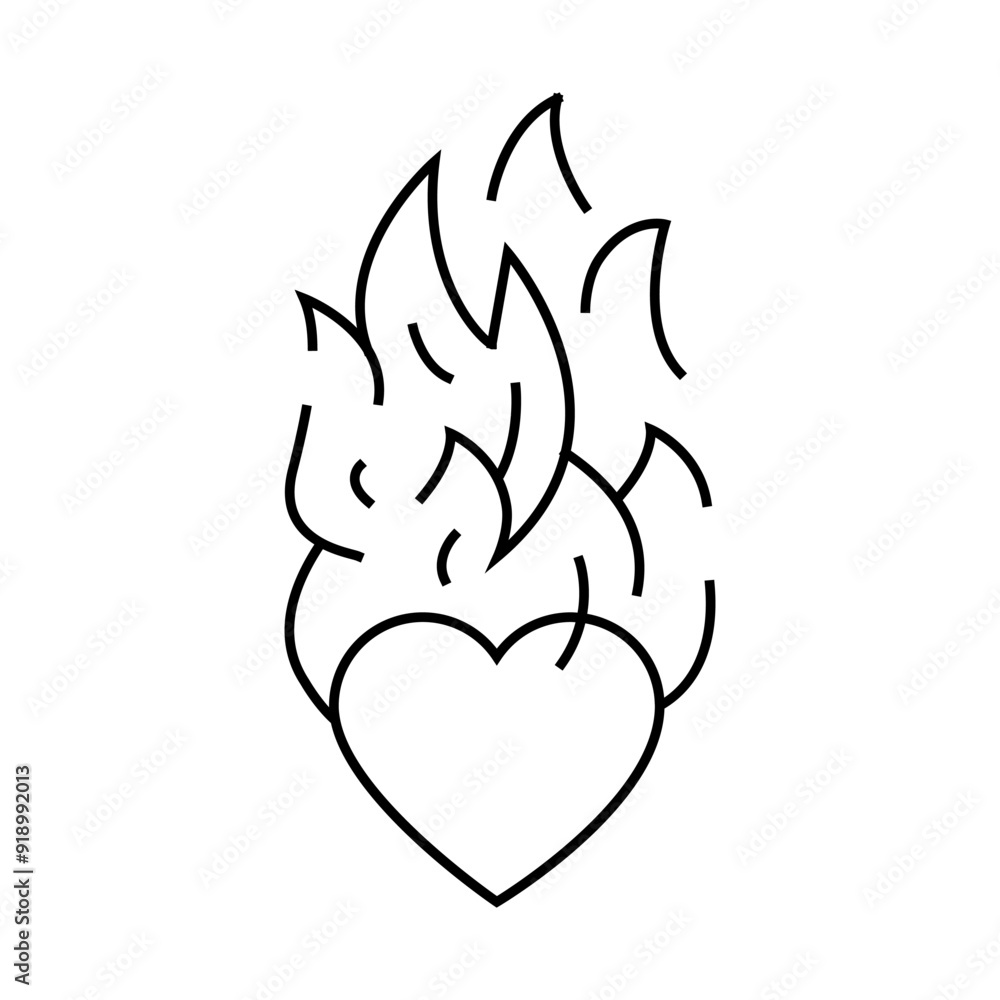 passion fire line icon vector. passion fire sign. isolated contour symbol black illustration passion fire line icon vector. passion fire sign. isolated contour symbol black illustration