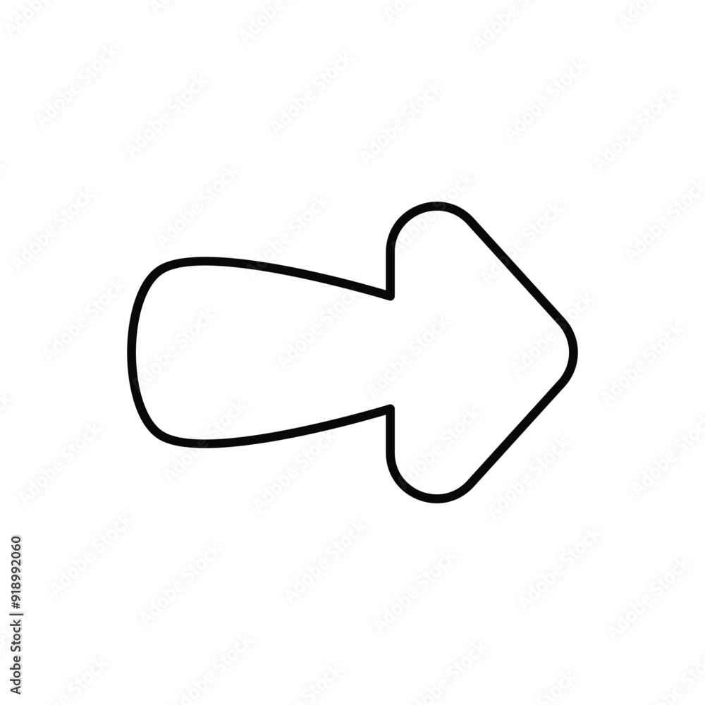 arrow right line icon with white background vector stock illustration arrow right line icon with white background vector stock illustration