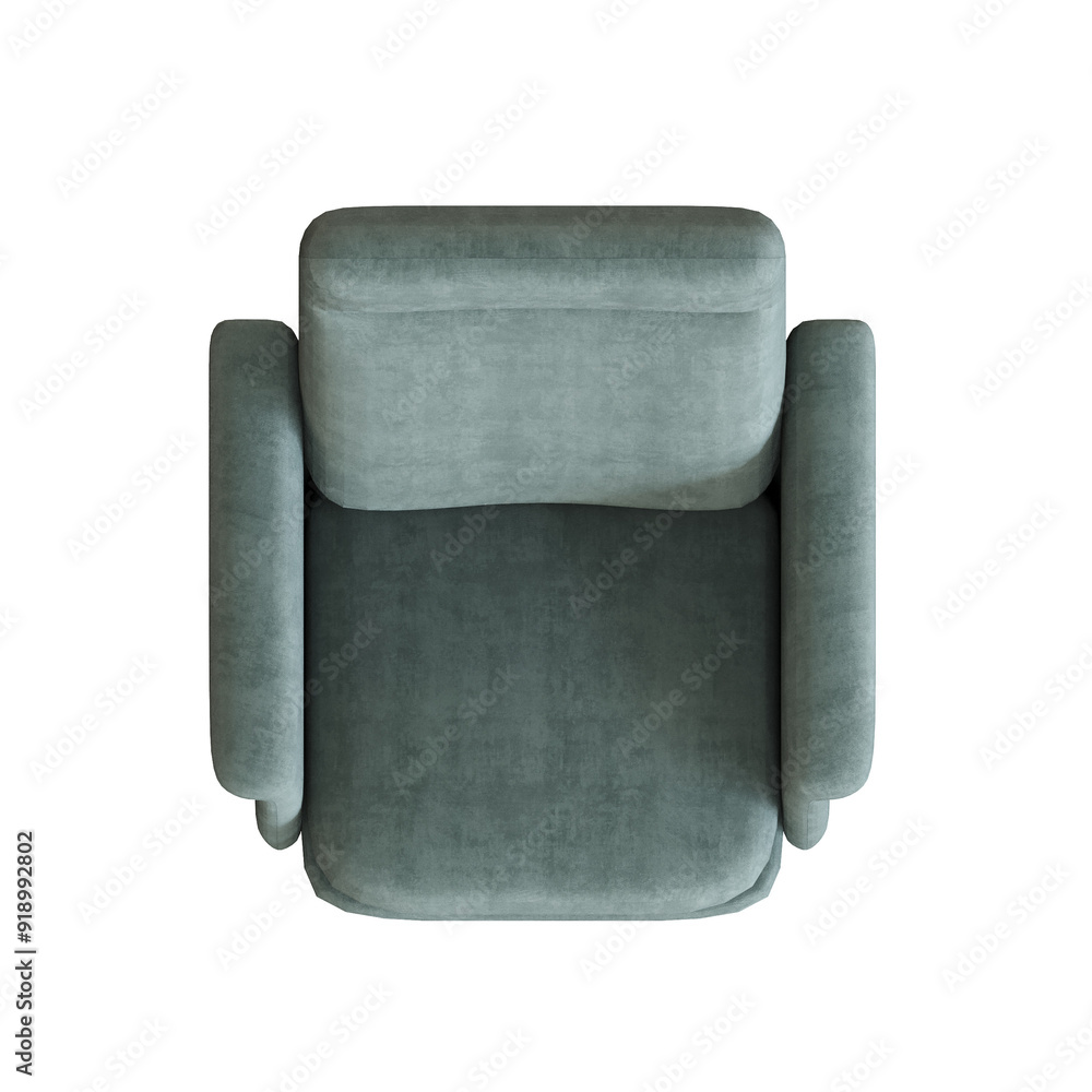 Obraz premium armchair isolate on a transparent background, comfortable furniture for home interior, 3D illustration, cg render 