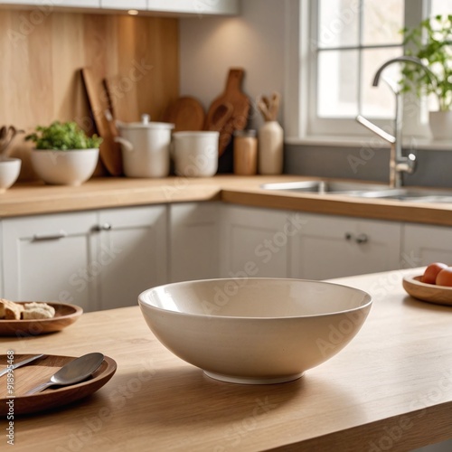 Wallpaper Mural Minimalist Ceramic Bowl on Kitchen Counter Torontodigital.ca