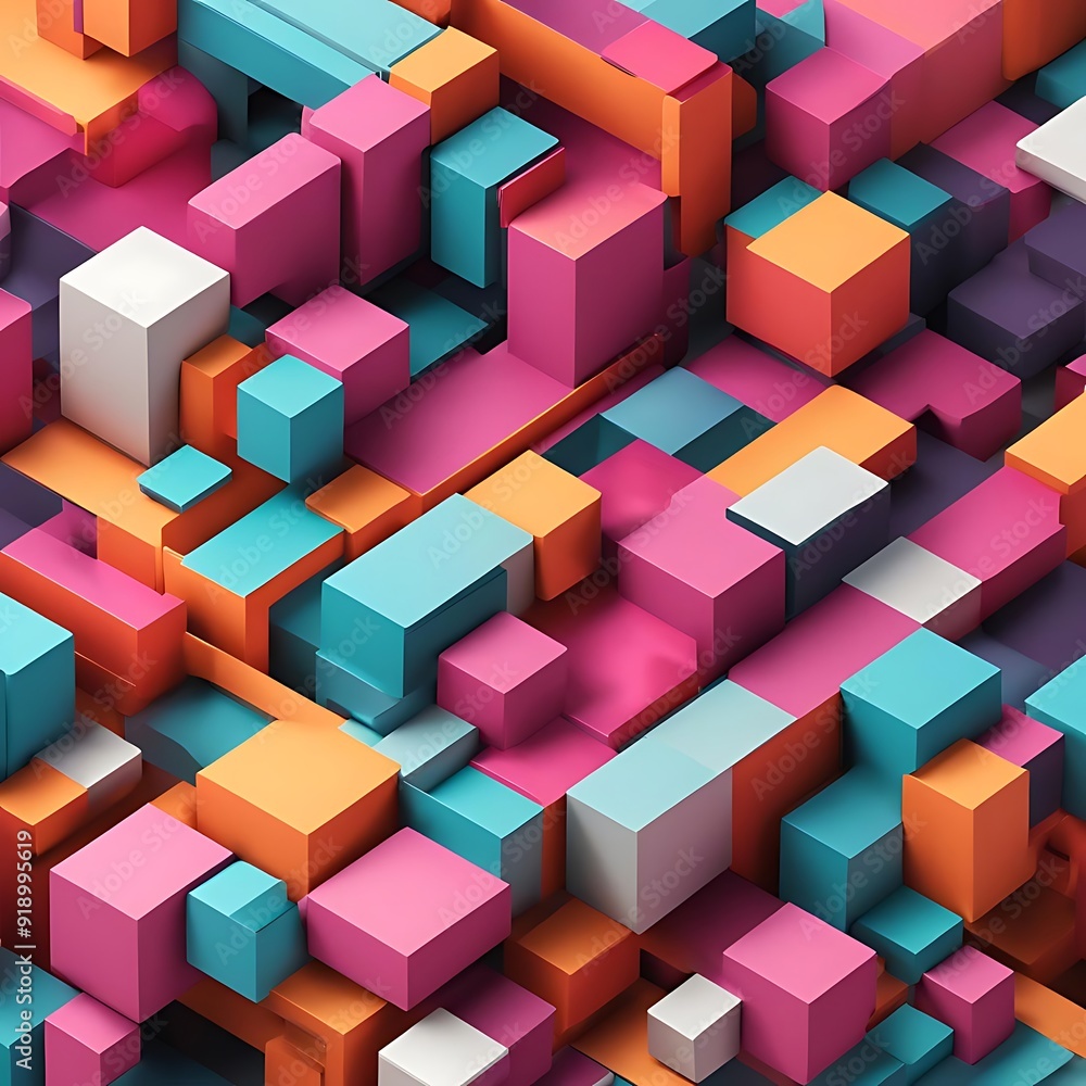 How about Colorful 3D cubes in a vibrant abstract backg How about Colorful 3D cubes in a vibrant abstract backg